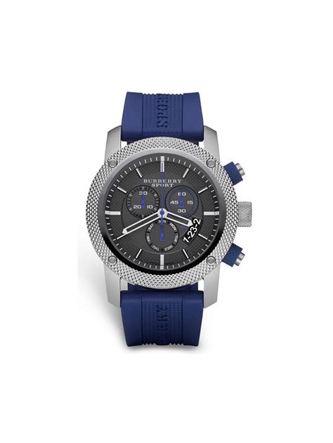 burberry chronograph watch bu7711|100 Authentic Burberry Endurance Blue Rubber Cronograph .